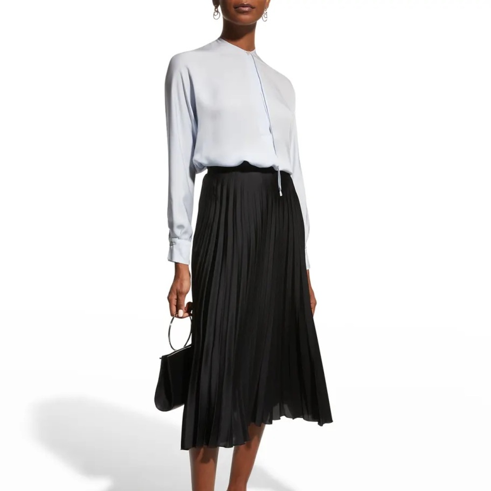 NWT Vince Tie Neck Banded collar Blouse Sz XS